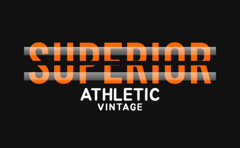 Superior Athletic Typography T-Shirt Design Template