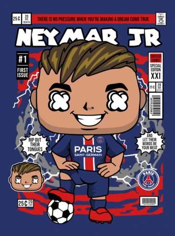 Modèle de conception de couverture de magazine de personnage de dessin animé Neymar Jr