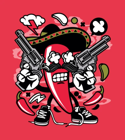 Modelo de design de pôster de personagem de desenho animado de Chilli Mexican
