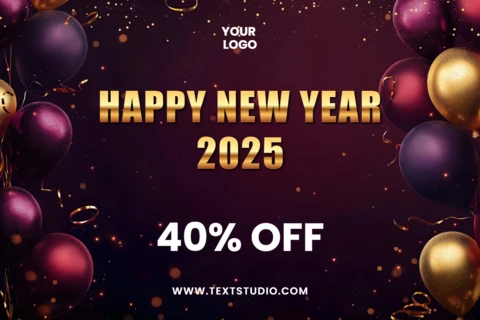 2025 Vibrant New Year Sale Banner Design Template