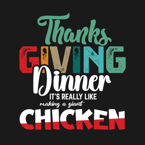 Thanksgiving Dinner Typo T-Shirt Design Template