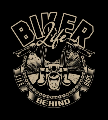 Biker Life Behind Bars Shower T-shirt Design Template