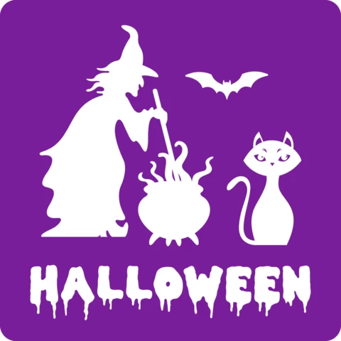 Happy Halloween Witch Poster Design Template