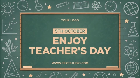 Chalkboard Style Teacher's Day Celebration Template Design
