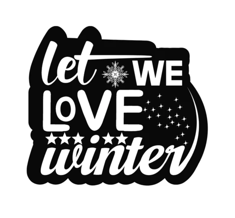 Let We Love Winter T-Shirt Design Template
