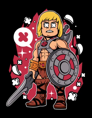 Modèle de conception de t-shirt de personnage de dessin animé He-man