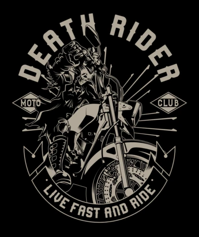 Death Rider Vintage T-shirt Design Template