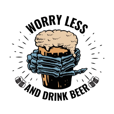 Worry Less And Drink Beer T-Shirt Design Template