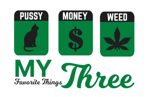 Cat Money And Weed T-shirt Design Template