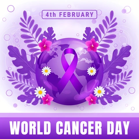 World Cancer Day Awareness Template Floral Design for Posters