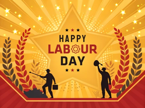Happy Labour Day Celebration Template - Vibrant Graphic Design for Festive Events