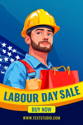 Labour Day Sale Poster Design Template in Bold Vector Style