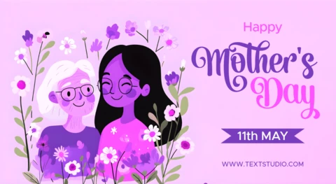Whimsical Floral Mother's Day Design Template for Editable Celebrations