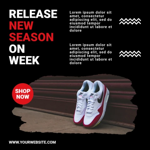 Trendy Black And Red Instagram Ad Post Design Template