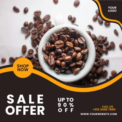 Big Sale Offer Coffee Shop Social Media Post Design Template