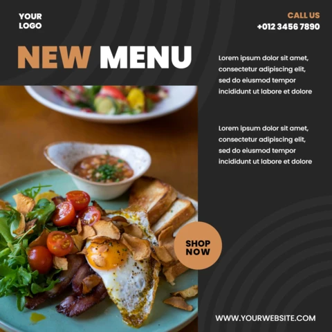 Modern Black Promotional Instagram Post Design Template