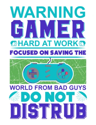 Editable Gamer Warning Design Template - Fun Retro Style