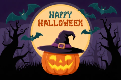 Spooky Halloween Pumpkin Design Template for Festive Flyers