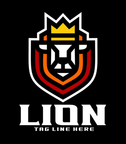 Szablon projektu logo tarczy króla lwa