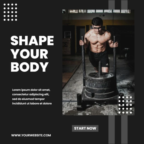 Gestalten Sie Ihren Körper Fitness Werbe-Instagram-Post-Design-Vorlage