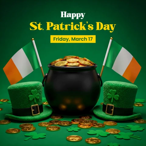 St. Patrick's Day Greeting Card Template for Festive Events Posts