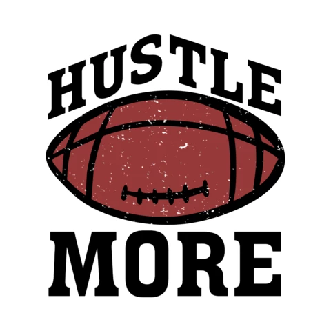 Hustle More With Rugby Ball Vintage T-shirt Design Template