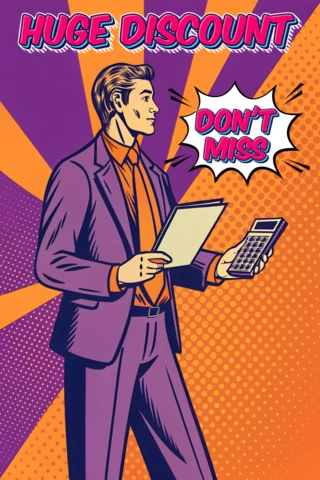 Modèle de promotion de réduction pop art pour des flyers accrocheurs