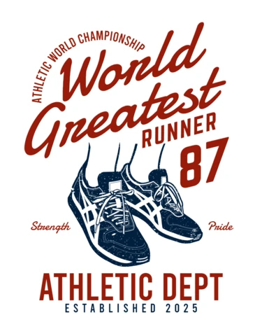 World Greatest Runner Typography T-shirt Design Template