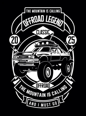 Offroad leyenda coche vintage plantilla de diseño de la camiseta