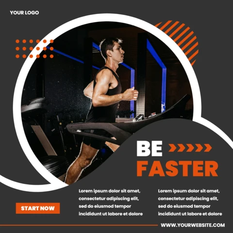 Be Faster Running Man Instagram Post Design Template