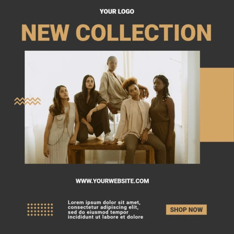 Trendy Ethnic Collage Instagram Ad Post Design Template
