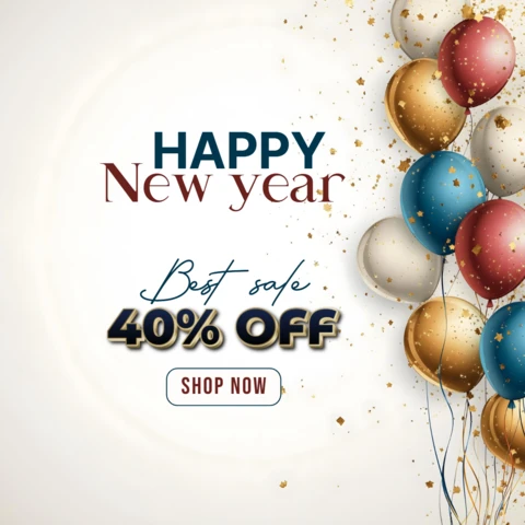 Cheerful 2026 New Year Sale 40 Percent Off Card Template