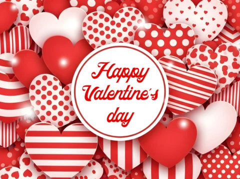 Plantilla de diseño de corazón para tarjetas de felicitación del Día de San Valentín