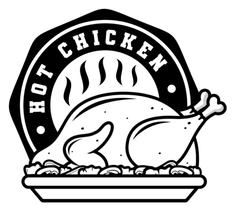 Kip voedsel badge label ontwerpsjabloon
