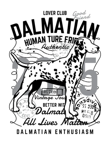 Dalmatian Dog Vintage T-shirt Design Template