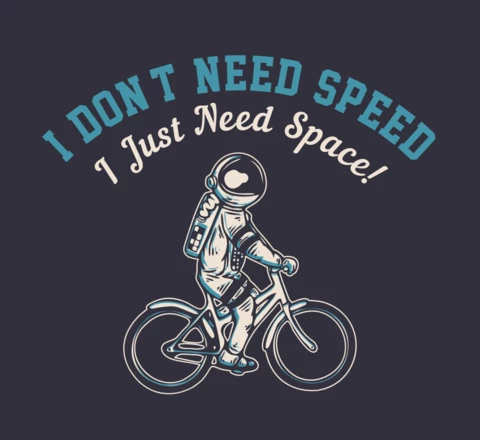 Modèle de conception de t-shirt vintage à vélo astronaute
