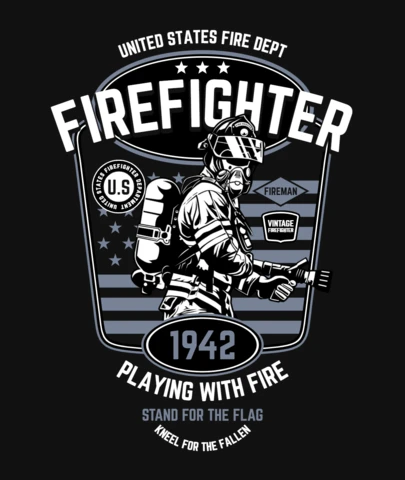 Fire Fighter T-Shirt Design Template