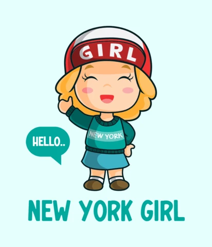 Modèle de fille de New York pour des projets chibi amusants et créatifs