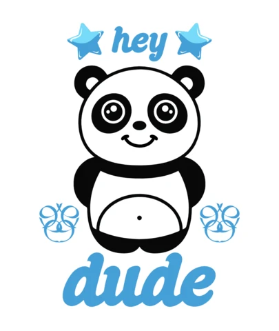 Hey Dude Panda T-Shirt Design Template