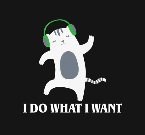 I Do What I Want Dancing Cat T-Shirt Design Template
