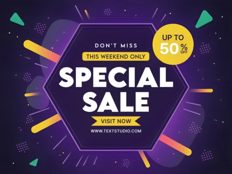 Bold Sale Announcement Template with Geometric Design for Promotional Flyers