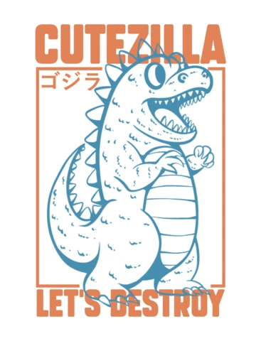Playful Cutezilla Design Template for Fun Merchandise and Graphics