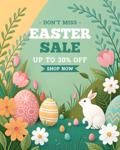 Spring-Themed Easter Sale Design Template for Promotional Marketing