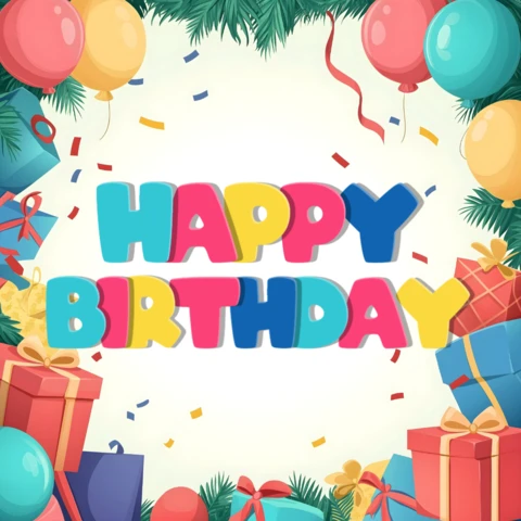 Festive Happy Birthday Card Instagram Post Design Template