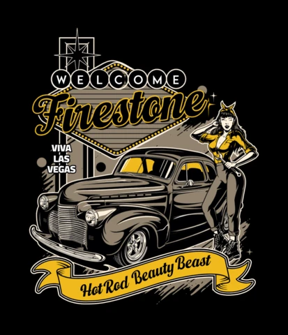 Firestone Hot Rod Beauty Beast T-shirt Design Template