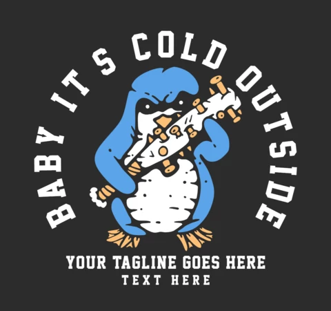 Pingouin en colère tenant un modèle de conception de t-shirt de batte de baseball