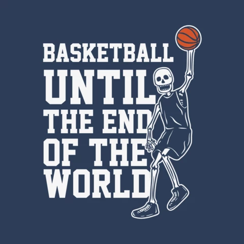 Skeleton Playing Basketball T-shirt Design Template