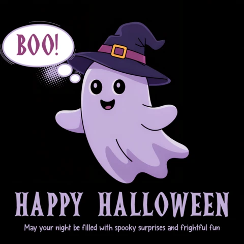 Speelse spookontwerp voor schattige Halloween-merchandisingtemplate