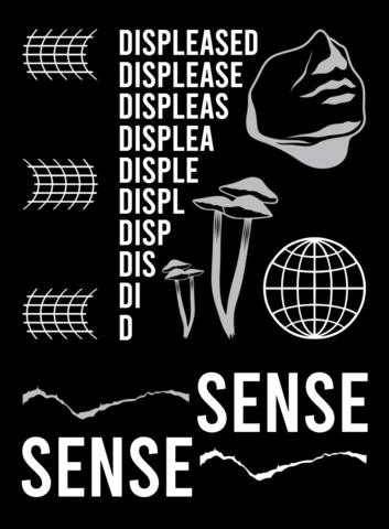 Artistic Graphic Design Template with Abstract Faces and Text for Merchandise