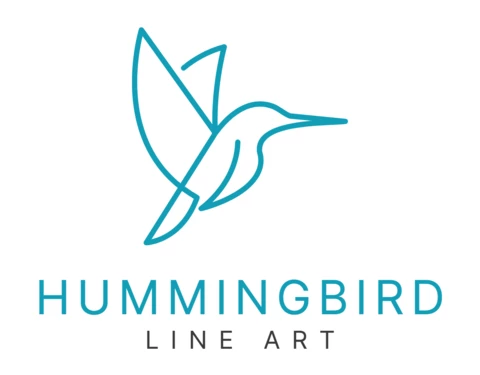 Vorlage für das Design des Kolibri-Logos mit Strichzeichnungen